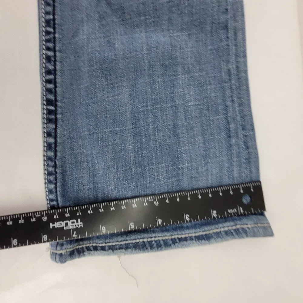 Rock Revival Jeans Women's 29 Blue Anja Boot 30x34.25" Stretch Worn Hems - Picture 12 of 16